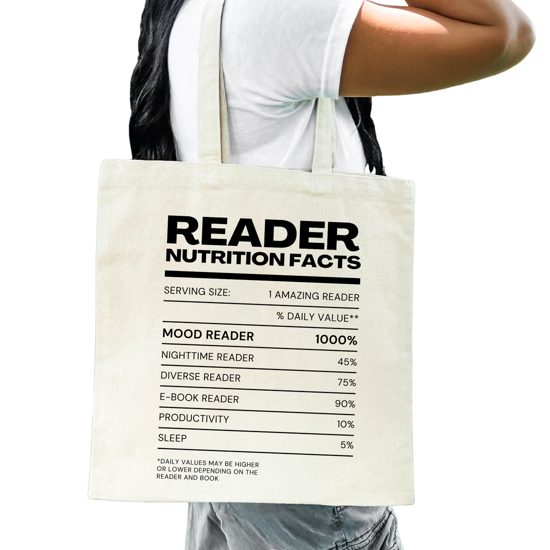 Reader Nutrition Facts Tote Bag