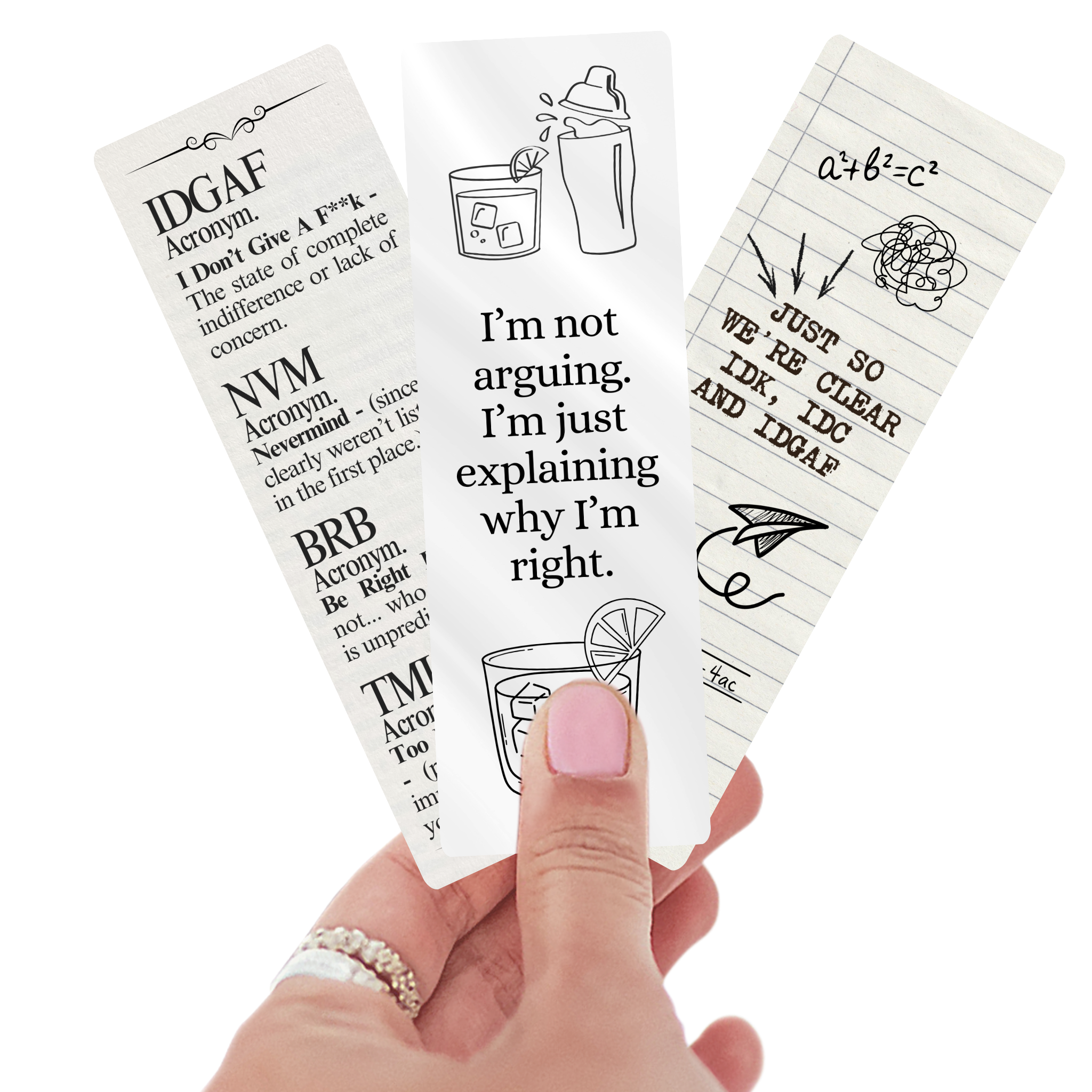 3 Piece Sarcastic Bookmark Set
